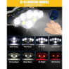 Stirnlampe, Superheller Kopflampe 18000 Lumen 8 LED 8 Modi mit Rotem Warnlicht, USB Stirnlampe Wiederaufladbare Wasserdicht, 