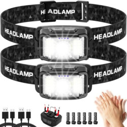 Aaizplz Stirnlampe LED Wiederaufladbar, Superhell 2000 Lumen 16 Lichtmodi IPX6 Wasserdicht Leicht Sensor kopflampe,MagnetFunk