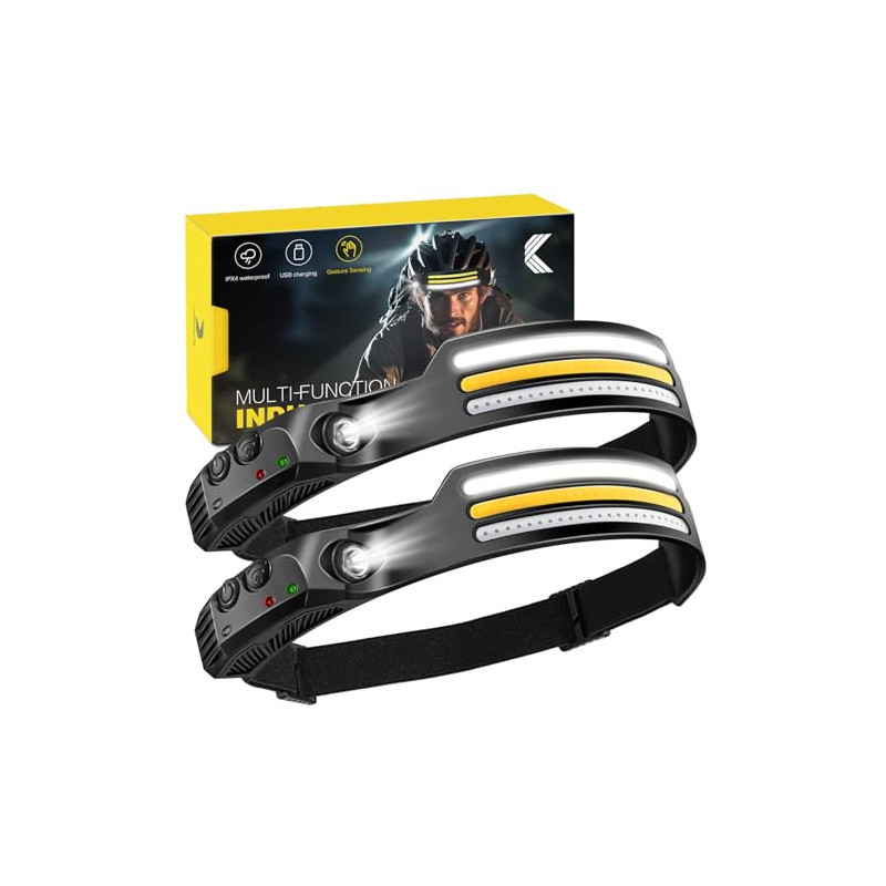 konqkin-2 Stück-Stirnlampe-LED-Wiederaufladbar-Kopflampe-Stirnlampen-Lauflicht-Helmlampe-Headlamp-Headlight-IPX4 Wasserdichte konqkin-2 Stück-Stirnlampe-LED-Wiederaufladbar-Kopflampe-Stirnlampen-Lauflicht-Helmlampe-Headlamp-Headlight-IPX4 Wasserdichte
