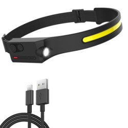 Pristar LED Stirnlampe Wiederaufladbar, Kopflampe Stirnlampes Aufladbar Wasserdicht USB COB Lampe Stirnband 5 Modi Gobeam 230