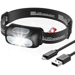 CIRYCASE Stirnlampe Frontscheinwerfer, Ultraleichte Kopflampe Stirnlampe LED Wiederaufladbar mit Rotlicht & 5 Lichtmodi für E