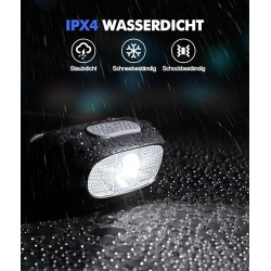 EOIWUY Stirnlampe, [2 Stück] Stirnlampe LED Wiederaufladbar Superhelle mit 5 Modi, Weißes und Rotes Licht & IPX4 Wasserdicht,