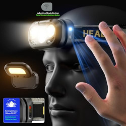 Stirnlampe aufladbar LED kleine Kopflampe 4000 Lumen Taschenlampe Hohe Lumen Superhell Stufenlos Dimmbar mit 8 Modi Leselicht