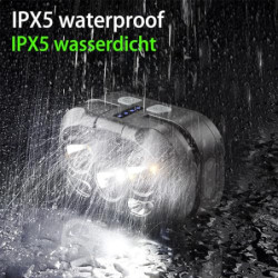 Stirnlampe aufladbar LED kleine Kopflampe 4000 Lumen Taschenlampe Hohe Lumen Superhell Stufenlos Dimmbar mit 8 Modi Leselicht