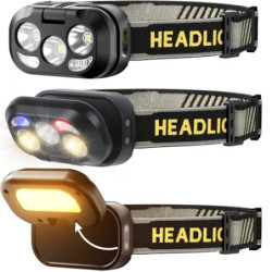 Stirnlampe aufladbar LED kleine Kopflampe 4000 Lumen Taschenlampe Hohe Lumen Superhell Stufenlos Dimmbar mit 8 Modi Leselicht