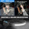 Sogdeco Stirnlampe LED Wiederaufladbar, 2 Stück 230° Weitwinkel 7 Modi Superhelle Stirnlampe, 22 Stunden Laufzeit, Sensor und