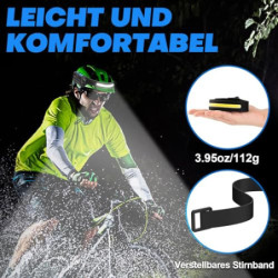 Sogdeco Stirnlampe LED Wiederaufladbar, 2 Stück 230° Weitwinkel 7 Modi Superhelle Stirnlampe, 22 Stunden Laufzeit, Sensor und