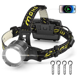 MoKo Stirnlampe LED Wiederaufladbar, Superhell 50000 Lumen & 10200 mAh Grosse Kapazität AKKU, 8 Lichtmodi, IP68 Wasserdicht 9