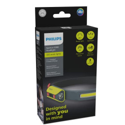 Philips Xperion 6000 LED-Kopflampe, wiederaufladbare Stirnleuchte mit Panorama-Leuchtfeld  300lm  und drehbarem LED-Spotlicht