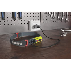 Philips Xperion 6000 LED-Kopflampe, wiederaufladbare Stirnleuchte mit Panorama-Leuchtfeld  300lm  und drehbarem LED-Spotlicht
