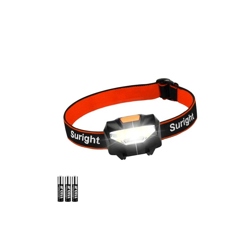 Suright LED Stirnlampe,Leicht LED-Kopflampe 3 Lichtmodi 60° Einstellbarer 140 Lumen, Leichtgewichts Wasserdicht, LED Stirnlam Suright LED Stirnlampe,Leicht LED-Kopflampe 3 Lichtmodi 60° Einstellbarer 140 Lumen, Leichtgewichts Wasserdicht, LED Stirnlam