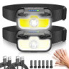 Hyted Stirnlampe LED Wiederaufladbar,USB C Speicherfunktion Sensor Stirnlampen 2 Stück,Superhelle 2000 Lumens 14 Modi,IPX5 Wa