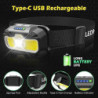 Hyted Stirnlampe LED Wiederaufladbar,USB C Speicherfunktion Sensor Stirnlampen 2 Stück,Superhelle 2000 Lumens 14 Modi,IPX5 Wa