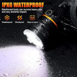 Stirnlampe LED Wiederaufladbar,Superhelle 50000 Lumen 6 Modi LED,Sensor und Rotlicht,5200 mAh USB Wiederaufladbar,IPX6 Wasser