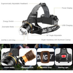 Stirnlampe LED Wiederaufladbar,Superhelle 50000 Lumen 6 Modi LED,Sensor und Rotlicht,5200 mAh USB Wiederaufladbar,IPX6 Wasser