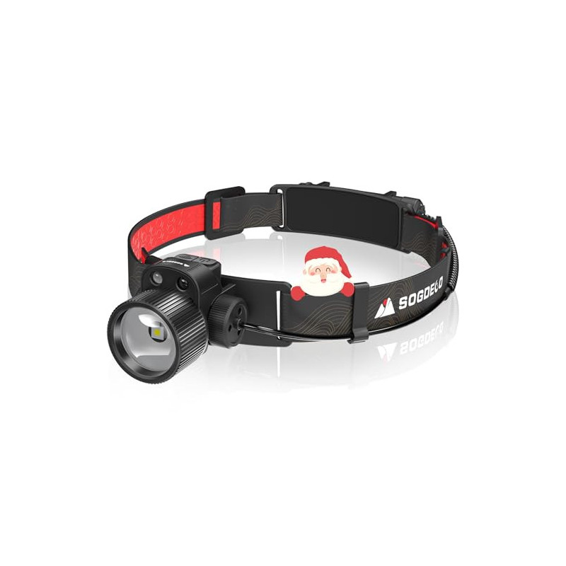 Sogdeco Stirnlampe LED Wiederaufladbar, Kopflampe Stirnlampe 10000LM, Große Kapazität 5000mAh USB aufladbar, Superhelle 5 Mod Sogdeco Stirnlampe LED Wiederaufladbar, Kopflampe Stirnlampe 10000LM, Große Kapazität 5000mAh USB aufladbar, Superhelle 5 Mod