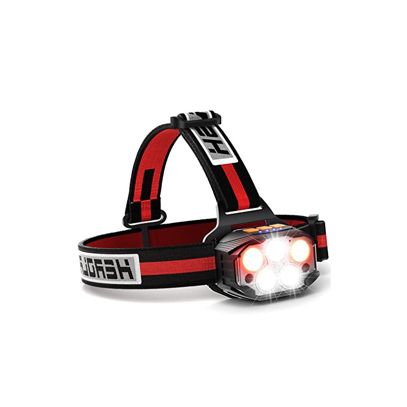 COPIC Stirnlampe 1100 Lumen USB Wiederaufladbare Sensor LED Kopflampe 7 Modi Headlampe mit Rotem Licht 90° Verstellbarem IP4 