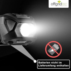 Offgridtec 2er Pack LED Stirnlampe 220lm, 1300 Lux, IPX4 Wasserdicht, Verstellbares Kopfband, Verschiedene Lichtmodi für Outd