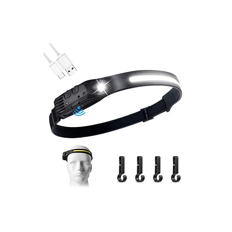 flintronic Stirnlampe LED Wiederaufladbar Intelligenter Sensor COB Kopflampe 600 Lumen 230 ° Beleuchtung leichte Stirnlampe 5 flintronic Stirnlampe LED Wiederaufladbar Intelligenter Sensor COB Kopflampe 600 Lumen 230 ° Beleuchtung leichte Stirnlampe 5