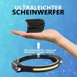 Stirnlampe LED Wiederaufladbar USB, Sensor Kopflampe Headlight mit 5 Lichtmodi Superhell Stirnlampen 600 Lumen IPX4 Sport-Sti