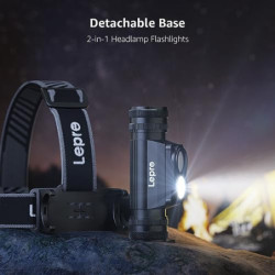 Lepro Kopflampe Stirnlampe Aufladbar, IP65 Superhell 1000 Lumen Abnehmbarer Led Stirnlampe, Kopfleuchte mit Rotlicht, 6 Beleu