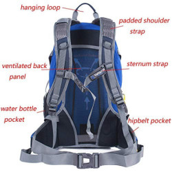EGOGO 30L Wasserdicht Wanderrucksack Camping Rucksack mit Regenschutz Laufen Radfahren im Freien S2310  Blau 
