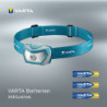 VARTA Stirnlampe LED inkl. 3x AAA Batterien Kopflampe, Outdoor Sports H10 Pro, zwei Leuchtmodi, spritzwassergeschützt, Dimmfu