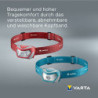 VARTA Stirnlampe LED inkl. 3x AAA Batterien Kopflampe, Outdoor Sports H10 Pro, zwei Leuchtmodi, spritzwassergeschützt, Dimmfu