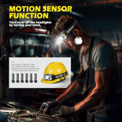 Hyted Stirnlampe LED Wiederaufladbar, 2 Stück 2000 Lumens Superhell Sensor Stirnlampe mit 10 Lichtmodi, IPX5 Wasserdicht LED 