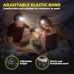 Hyted Stirnlampe LED Wiederaufladbar, 2 Stück 2000 Lumens Superhell Sensor Stirnlampe mit 10 Lichtmodi, IPX5 Wasserdicht LED 