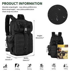 HUNTVP Militär Rucksack 30L Wanderrucksack Herren Bundeswehr Rucksack Taktischer Rucksack Wasserdicht Daypack Molle Tagesruck