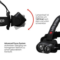 Ledlenser H19R Core Stirnlampe LED, 3500 Lumen, aufladbarer Lithium Akku, mit Rotlicht, wasserdicht IP67, Constant Light, Leu