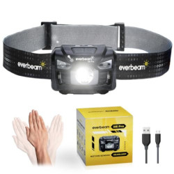 Everbeam H6 Pro LED-Stirnlampe mit Bewegungssensor, 650 Lumen, 20 Stunden Laufzeit, 1200 mAh Akku, wiederaufladbar, wasserdic