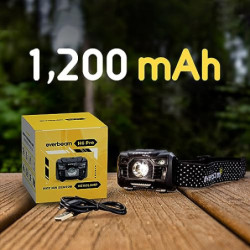 Everbeam H6 Pro LED-Stirnlampe mit Bewegungssensor, 650 Lumen, 20 Stunden Laufzeit, 1200 mAh Akku, wiederaufladbar, wasserdic