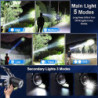 Bud K Wiederaufladbare LED-Stirnlampe, 120000 Lumen Superhelle Stirnlampe Taschenlampe mit Bewegungsmelder, 8 Modi, 135° vers
