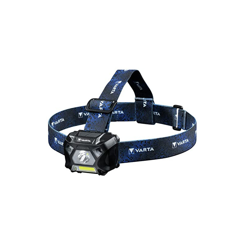 VARTA Stirnlampe LED inkl. 3x AAA Batterien, Work Flex Motion Sensor H20, Bewegungssensor, zwei Leuchtmodi, an- und ausschalt