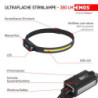 EMOS - aufladbare Stirnlampe mit Bewegungssensor - rotes Licht - Helligkeit 380lm, Leuchtweite 30m - 4 Leuchtmodi - Leuchtdau
