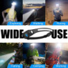 Hyted Stirnlampe LED Wiederaufladbar, 2 Stück 230° Weitwinkel Kopflampe Stirnlampe mit Rotem Warnlicht, 6 Lichtmodi Sensor Wa