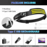 DAWINSIE Stirnlampe LED Wiederaufladbar USB, Intelligenter Sensor Kopflampe mit 5 Lichtmodi, Wasserdichte Superhell Stirnlamp