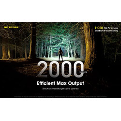 Nitecore HC68 2000 Lumen USB-C-wiederaufladbare Stirnlampe mit rotem Licht, 2 Batterien und LumenTac-Batterie-Organizer