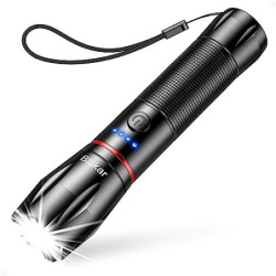 Blukar LED Taschenlampe Aufladbar, 2000 Lumen Extrem Helle Zoombares Taschenlampen mit 5 Lichtmodi und Langer Betriebsdauer, 