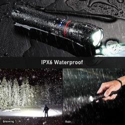 Blukar LED Taschenlampe Aufladbar, 2000 Lumen Extrem Helle Zoombares Taschenlampen mit 5 Lichtmodi und Langer Betriebsdauer, 