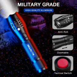 GEARLITE LED Taschenlampe Batteriebetrieben 2 Stücke, 2000 Lumen Taschenlampe LED Extrem Hell mit 5 Modi, IP65 Wasserdicht Ta