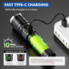 GEARLITE Taschenlampe LED Aufladbar, 10000 Lumen LED Taschenlampe Extrem Hell mit 3 Modi, IP65 Wasserdichte Taschenlampe Zoom