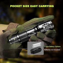 REHKITTZ Taschenlampe, Extrem Hell Tragbare Handlampe 2 Stück, 2000 Lumen, Wandern Camping Taschenlampe LED, Taktische Tasche