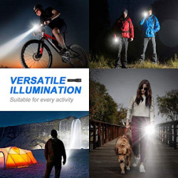 REHKITTZ Taschenlampe, Extrem Hell Tragbare Handlampe 2 Stück, 2000 Lumen, Wandern Camping Taschenlampe LED, Taktische Tasche