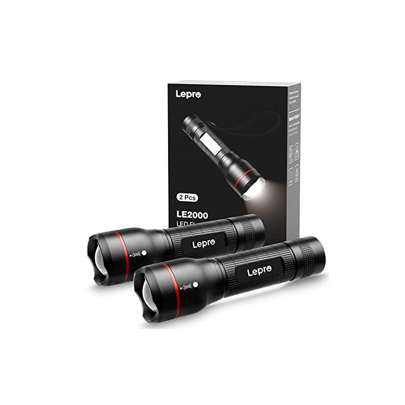 Lepro LED Taschenlampe, LE2000 Extrem Hell LED Taschenlampen mit 5 Modi, Zoombare Camping Handlampe, Wasserdichte Flashlight Lepro LED Taschenlampe, LE2000 Extrem Hell LED Taschenlampen mit 5 Modi, Zoombare Camping Handlampe, Wasserdichte Flashlight