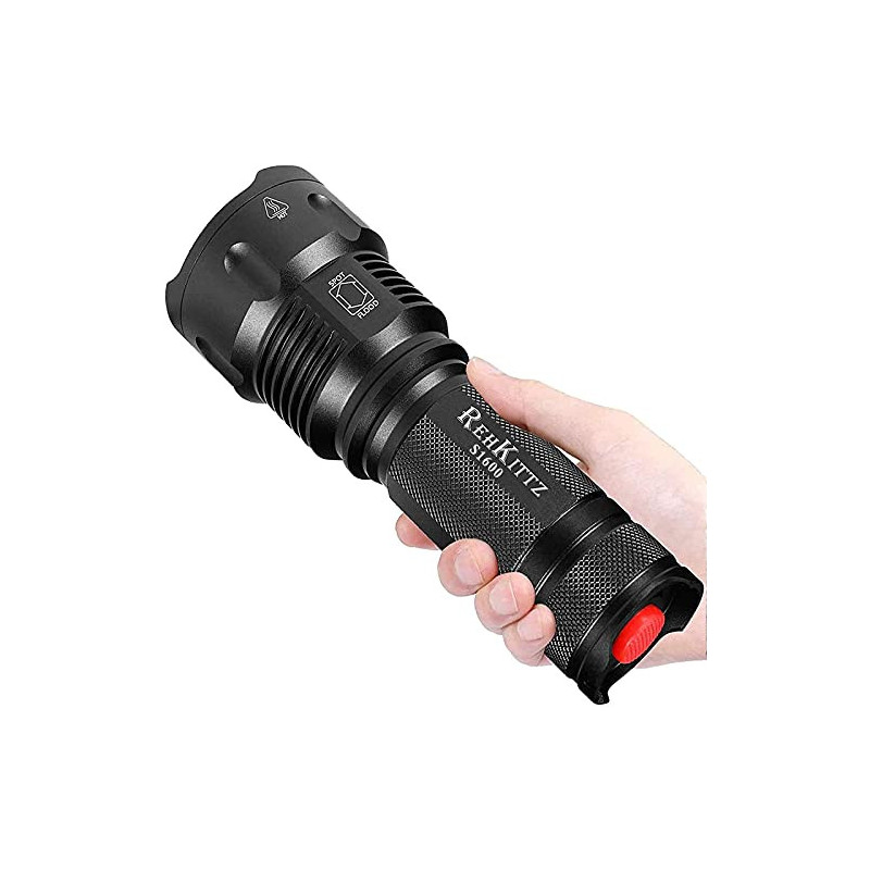 REHKITTZ LED Taschenlampe Extrem Hell,3300 Lumen,Handlampe Zoombare Taschenlampen für Camping,Ausrüstung,Outdoor,Zoombarer Ei REHKITTZ LED Taschenlampe Extrem Hell,3300 Lumen,Handlampe Zoombare Taschenlampen für Camping,Ausrüstung,Outdoor,Zoombarer Ei