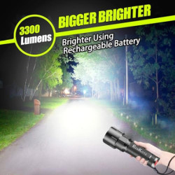 REHKITTZ LED Taschenlampe Extrem Hell,3300 Lumen,Handlampe Zoombare Taschenlampen für Camping,Ausrüstung,Outdoor,Zoombarer Ei