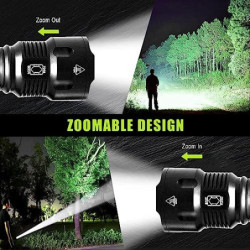 REHKITTZ LED Taschenlampe Extrem Hell,3300 Lumen,Handlampe Zoombare Taschenlampen für Camping,Ausrüstung,Outdoor,Zoombarer Ei